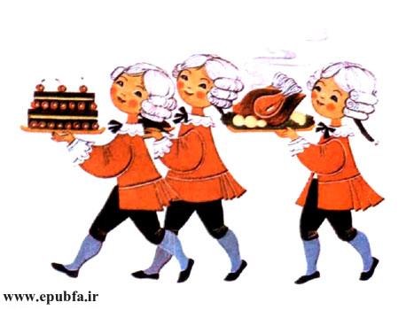 به دستور پادشاه مقداری غذا برای دخترک آوردند